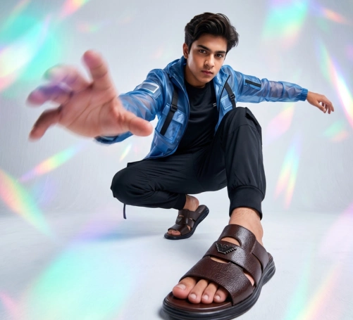 Brown leather slippers collection