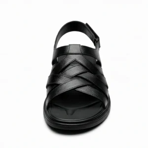 U Sole Noir Weave Cross-Strap Sandal – Matte Black